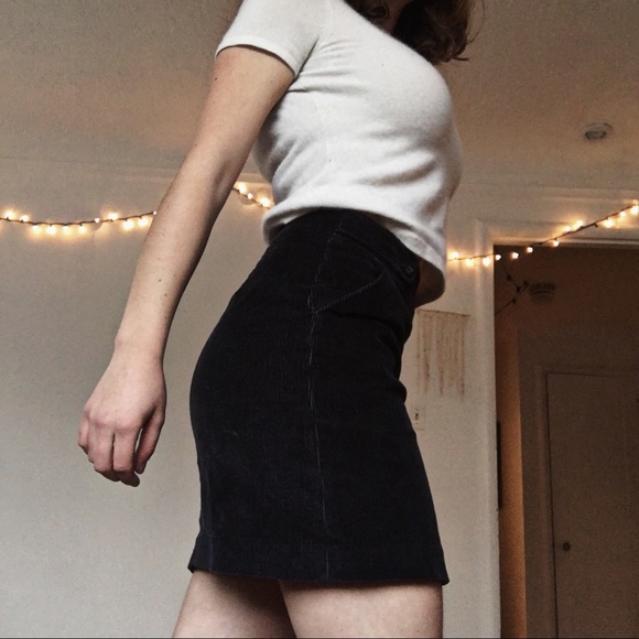 Navy Corduroy Skirt - Picture 2 of 4